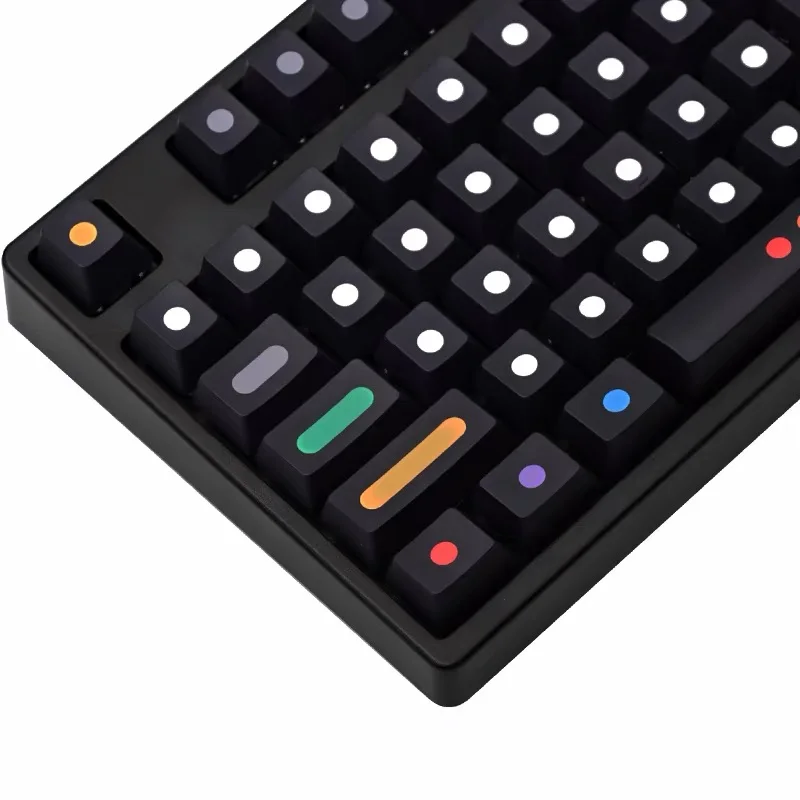 

Cherry 129 Keys Black Round Dot Keycap PBT Dye Sub Keycaps ISO Layout For Mx Switch GMMK Pro GK68 Mechanical Keyboard 61 68 980