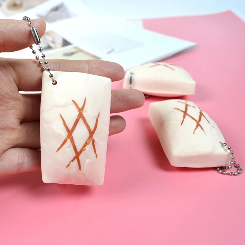 

1Pc Tofu Keychain Finger Toy Fidget Toy Decor Pendant Stress Relief Toys Food Funny Novelty Gadget Kid Adult Toys