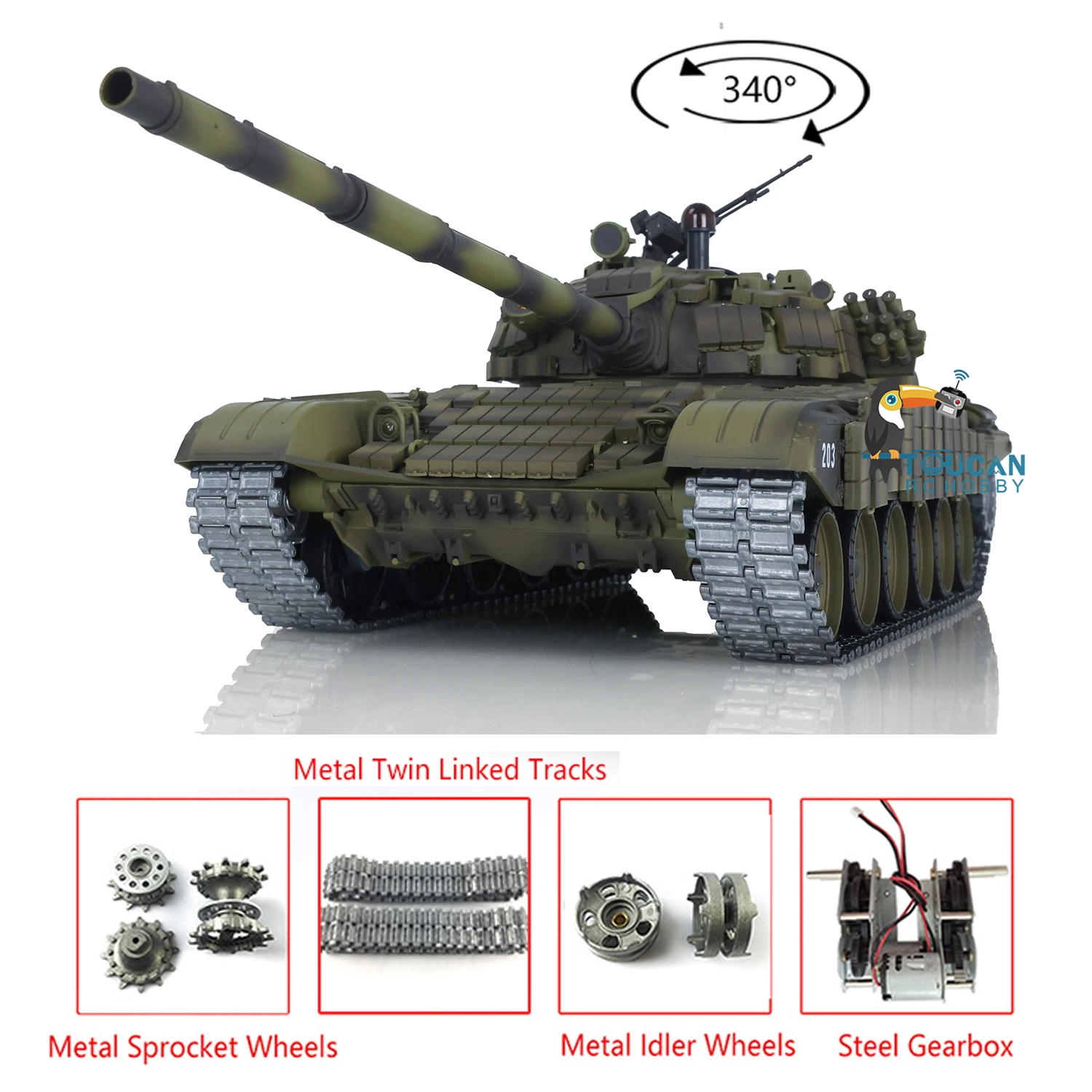 1/16 Обновленный версия Heng Long RTR RC Battle Tank T72 7 0 Металл 3939 Электрический военный