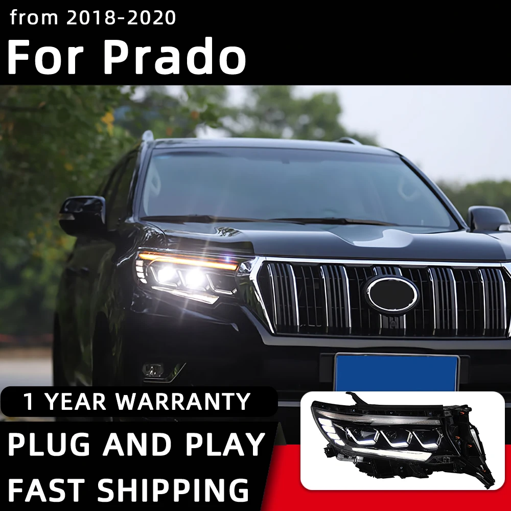 Фара для Toyota Prado светодиодные фары 2018-2020 автомобильный Стайлинг DRL сигнальная