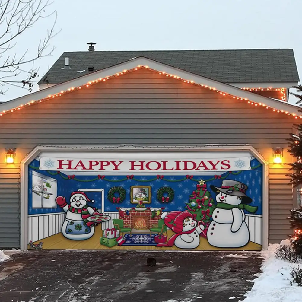 Рождественское украшение для гаражных ворот ткань праздничный рождественский