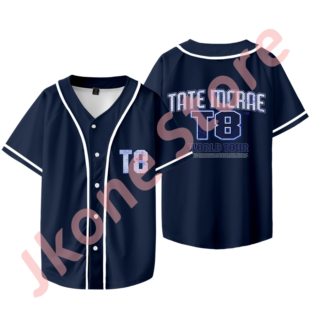 Tate McRae T8 Merch Бейсбольные футболки Think Later World Tour Джерси Футболка Летняя модная