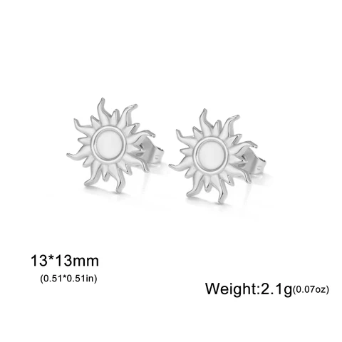 Lucktune серёжки-гвоздики Солнце из нержавеющей стали