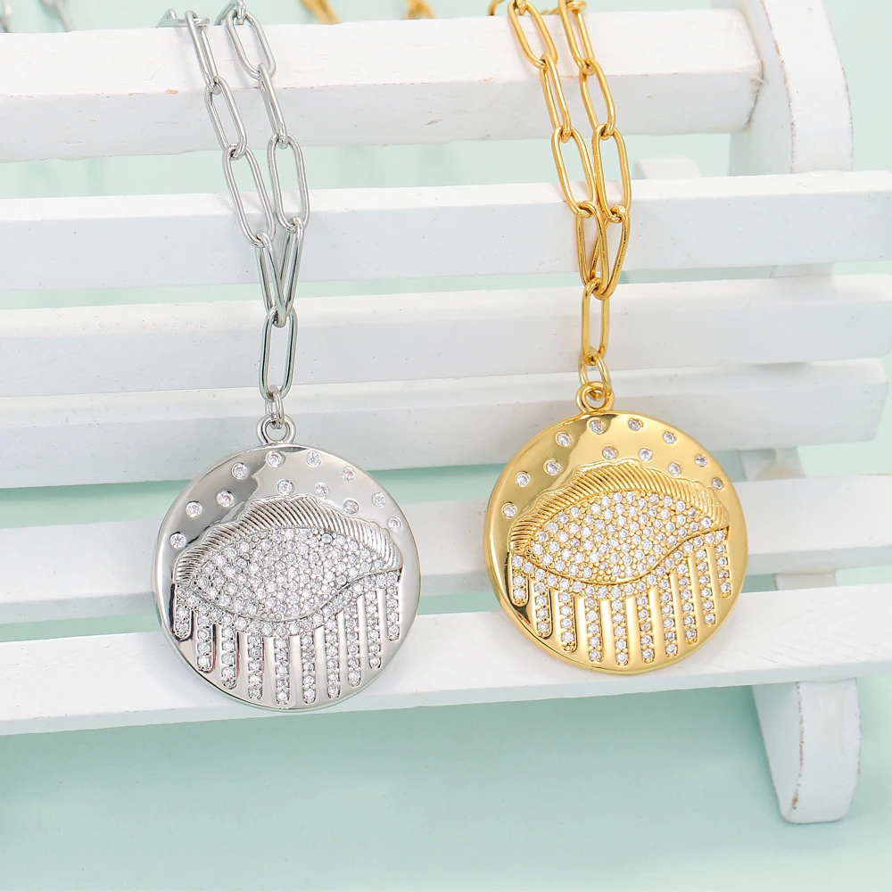 

EYIKA, винтажное ожерелье золотого и серебряного цвета с круглым кулоном в виде монеты от сглаза, подарок для женщин и девушек, колье на удачу с...