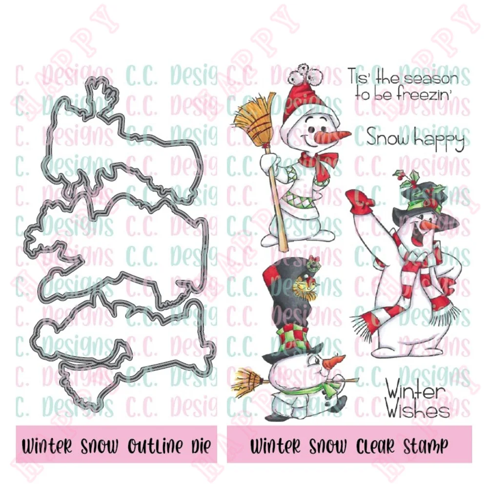 

2023 New Winter Snow Metal Cutting Dies Stamps DIY Scrapbooking Envelope Diary Photo Album Paper Cards Decorative Craft Template