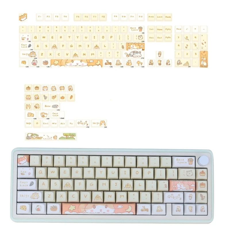 

131 Keys Keycaps XDA Cartoon Keycaps PBT DyeSublimation Mechanical Keyboard Keycap Anti Grease Coating