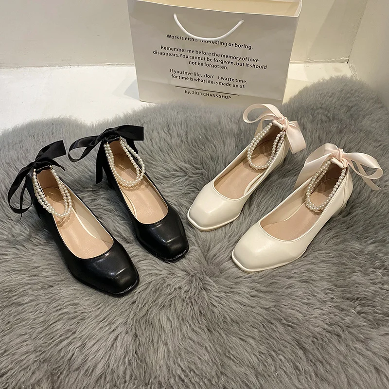 

Branded Pumps Casual Heels Chunky Sandals Dress Shoes Round Toe Woman Footwear Lace-Up 2022 Basketball Platform Fashion Spring C