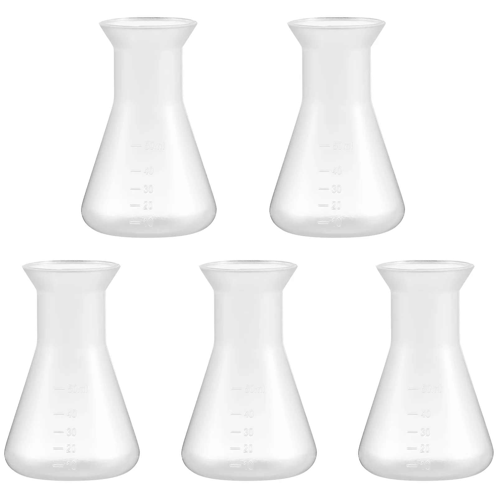 

5 Pcs Plastic Erlenmeyer Flask Flasks Cone Bottle Measuring Conical Laboratory Tools Bottles Glass glass