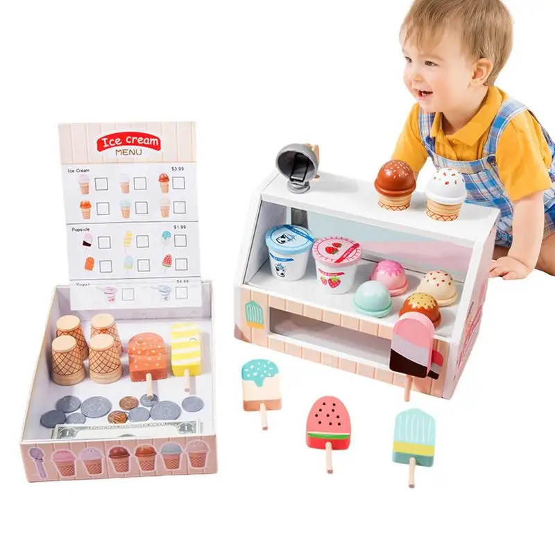 

Ice Cream Play Set Ice Cream Counter Playset Play House Interactive Toys To Reduce Contact With Electronic Screens And Develop