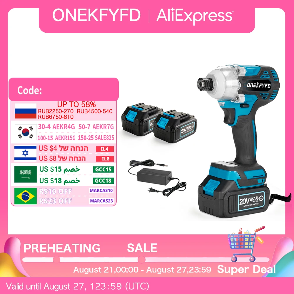 18V Brushless Drill Cordless Electric Impact Wrench Rechargeable 1/4 Square Drive Wrench Power Tool For Makita Battery