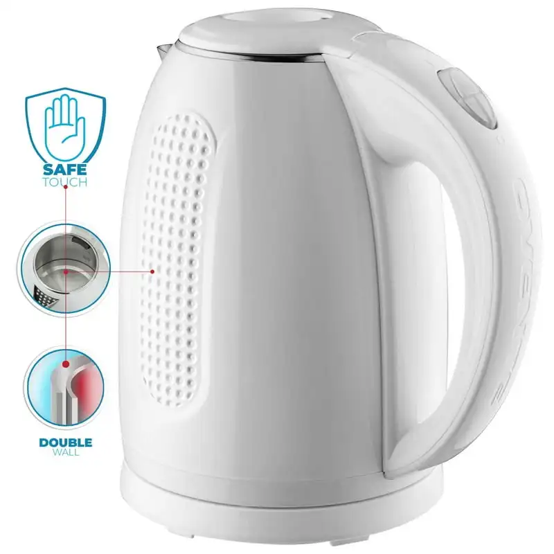 

Portable Electric Kettle Stainless Steel Hot Water Boiler Heater 1.7 Liter 1100W Double Wall Insulated Fast Boiling with Automa