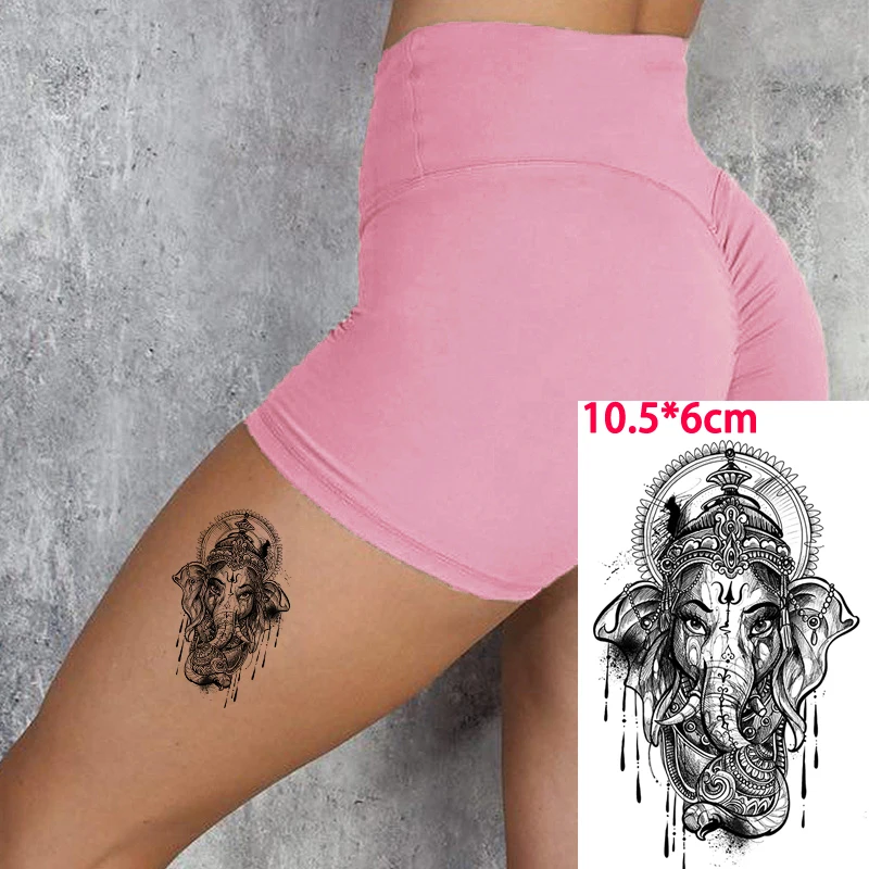 

Waterproof Temporary Tattoo Sticker Cute Cartoon Thailand Small Elephant Crown Kids Body Art Fake Tatto Flash Tatoo Women Men