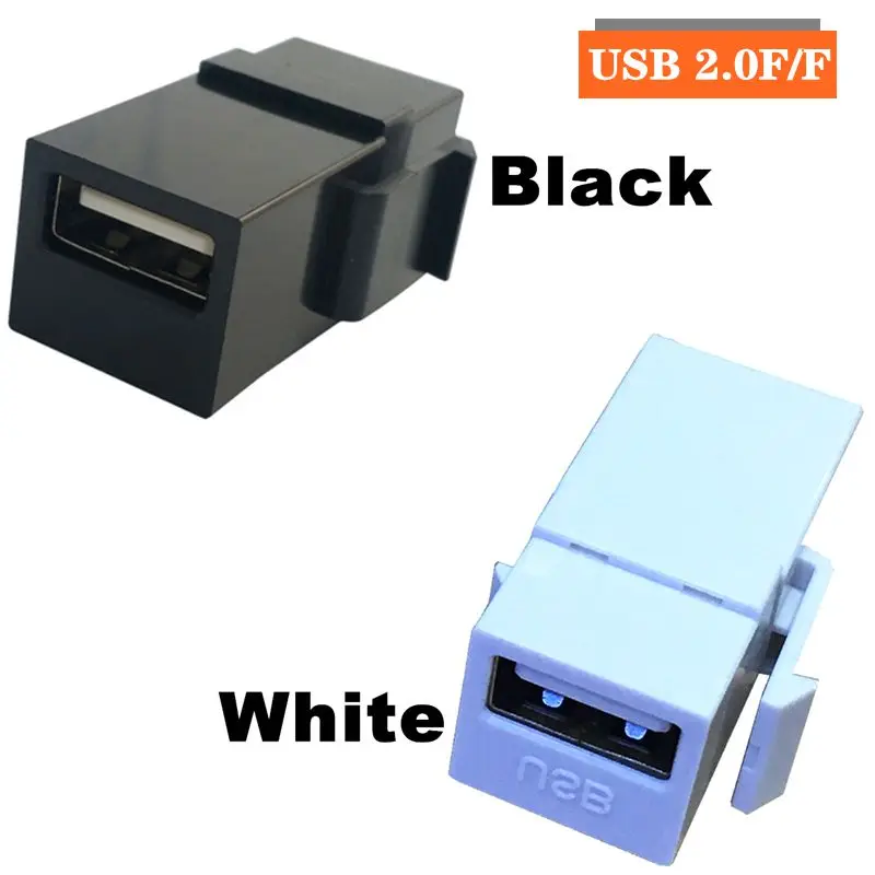 

Ear USB 2.0 Female To Female Wall Mounted Module Wall Plug USB 2.0 Adapter Wall Mounted Panel Module Black/White