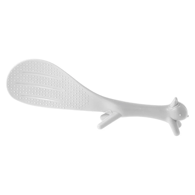 

New Standing Table Squirrel Rice Scoop Non-Stick With Foot Holder Meal Shovel Plastic PP 21CM Spoon Kitchen Cooking Accessories