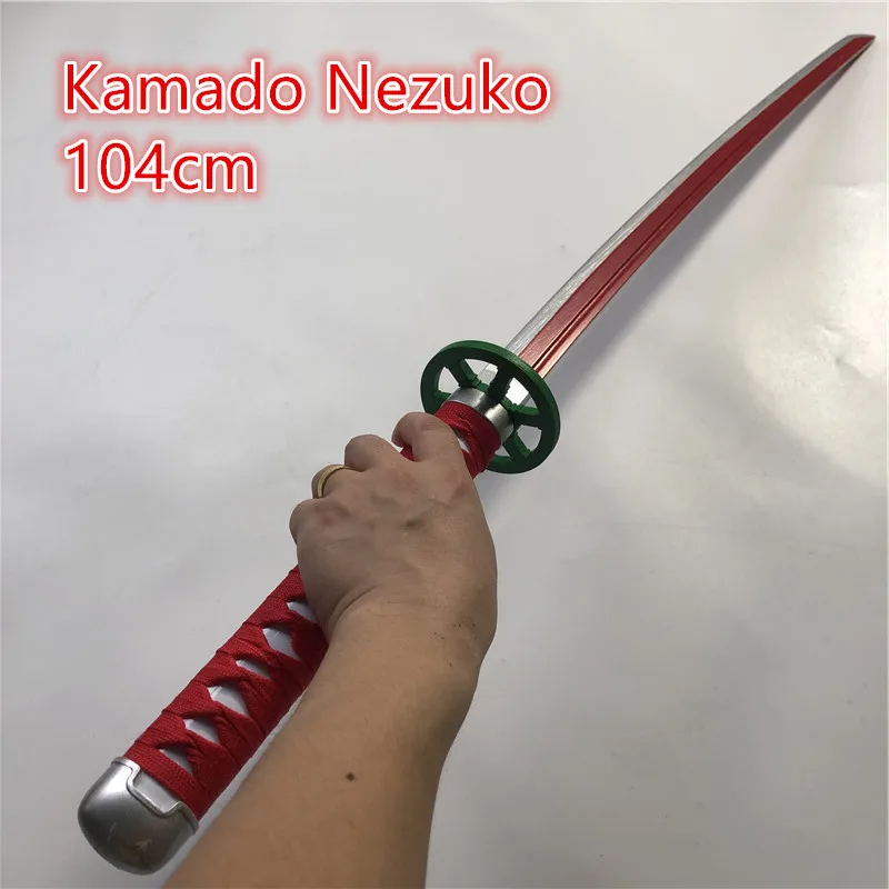 

1:1 Kimetsu no Yaiba Sword 104cm Weapon Demon Slayer Kamado Nezuko Cosplay Sword Anime Ninja Knife wood toy
