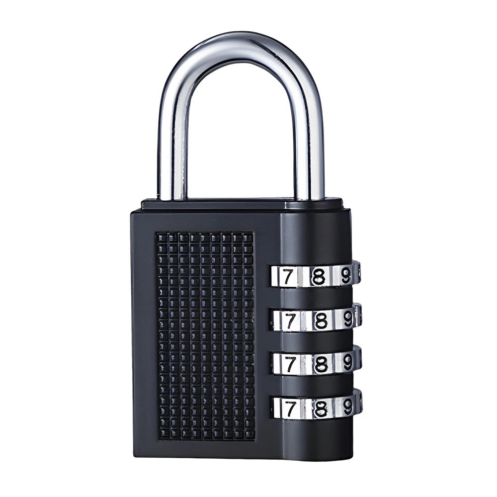 4-Digit Combination Lock for Locker, Fence, School, Toolbox, Hasp Storage — Black 4-Digit Combination Lock for Locker, Fence, School, Toolbox, Hasp Storage — Black