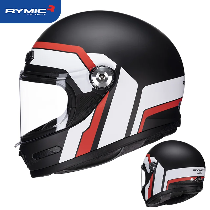 Винтажный мотоциклетный шлем в стиле ретро закрытый козырек из искусственной