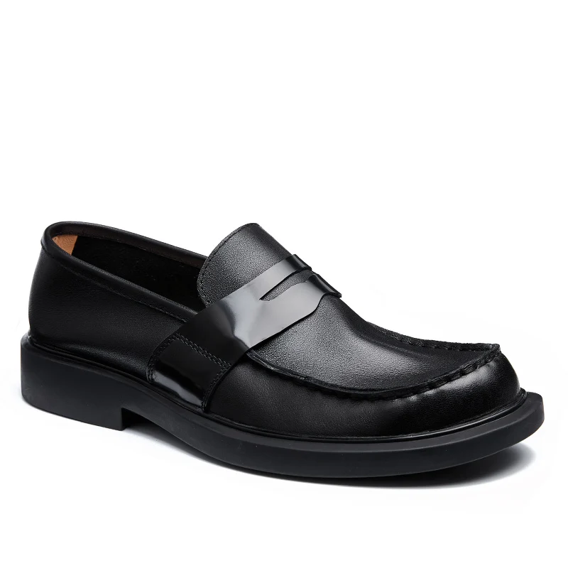 

Fashion Cowhide Loafers Spring Autumn British Men Dress Shoes Mens Designer Shoes Men Leisure Shoes Soft Bottom Men Casual Shoes