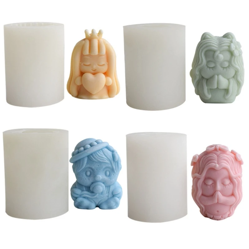 

Мини 3D смоляная форма для свечей в виде животных, русалки, лисы, эпоксидная форма для литья для девочек, силиконовая форма для