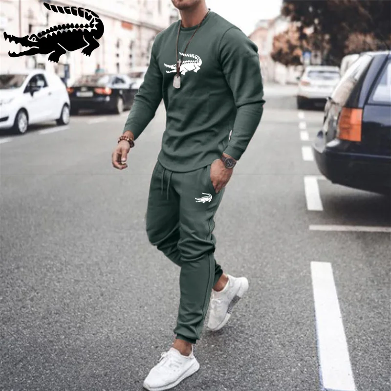 

2022 Autumn Tracksuit Long Sleeve T Shirt+Sweatpants Suit Men Streetwear Vintage Sweatshirt Oversized Men Clothing 2 Piece Sets