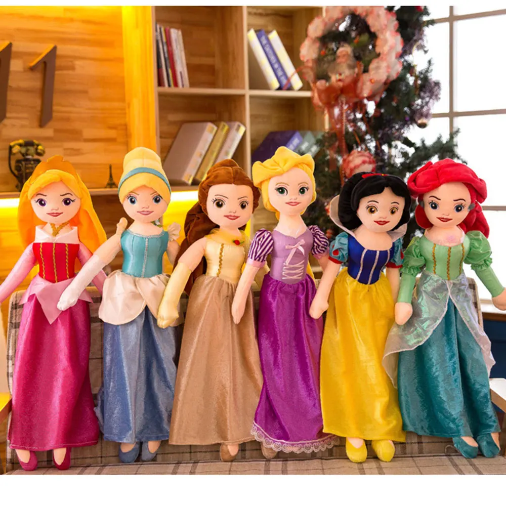 

65cm Disney Snow White Mermaid Bell Princess Cinderella Sleeping Beauty Rapunzel Plush Toy Doll Kids Girl Girlfriend Gifts