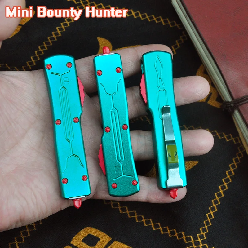 Mini Micro Bounty Hunter UTX-70 OTF Tech Knife UTX UT85 Serie D2 Blade Outdoor Little Pocket Knives CNC Алюминиевая ручка EDC Tool