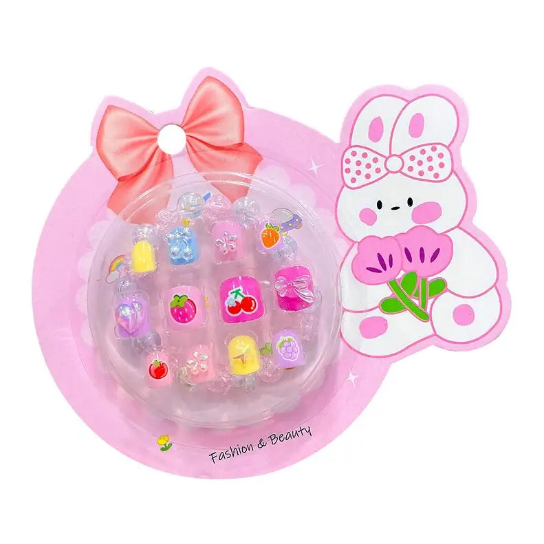 12 шт./коробка накладные ногти для девочек 6-14 лет