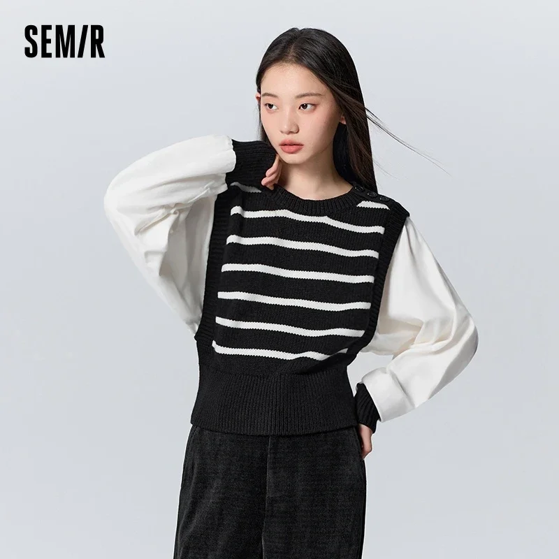 Свитер Semir женский короткий облегающий темпераментный элегантный свитер в