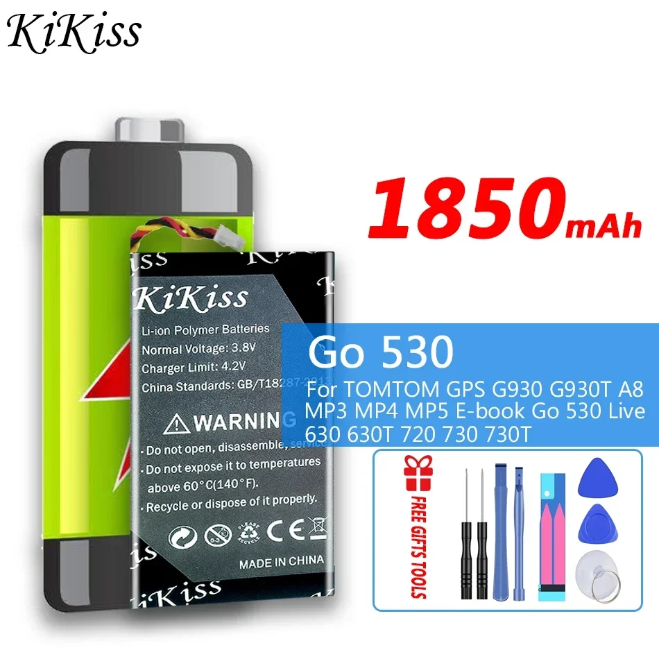 Сменный аккумулятор KiKiss 1850 мАч для TOMTOM GPS G930 G930T A8 MP3 MP4 MP5 E Book Go 530 Live 630 630T 720 730T