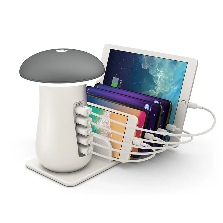 electronic product creative mushroom lamp usb mobile phone charger stand desktop charging station free global shipping