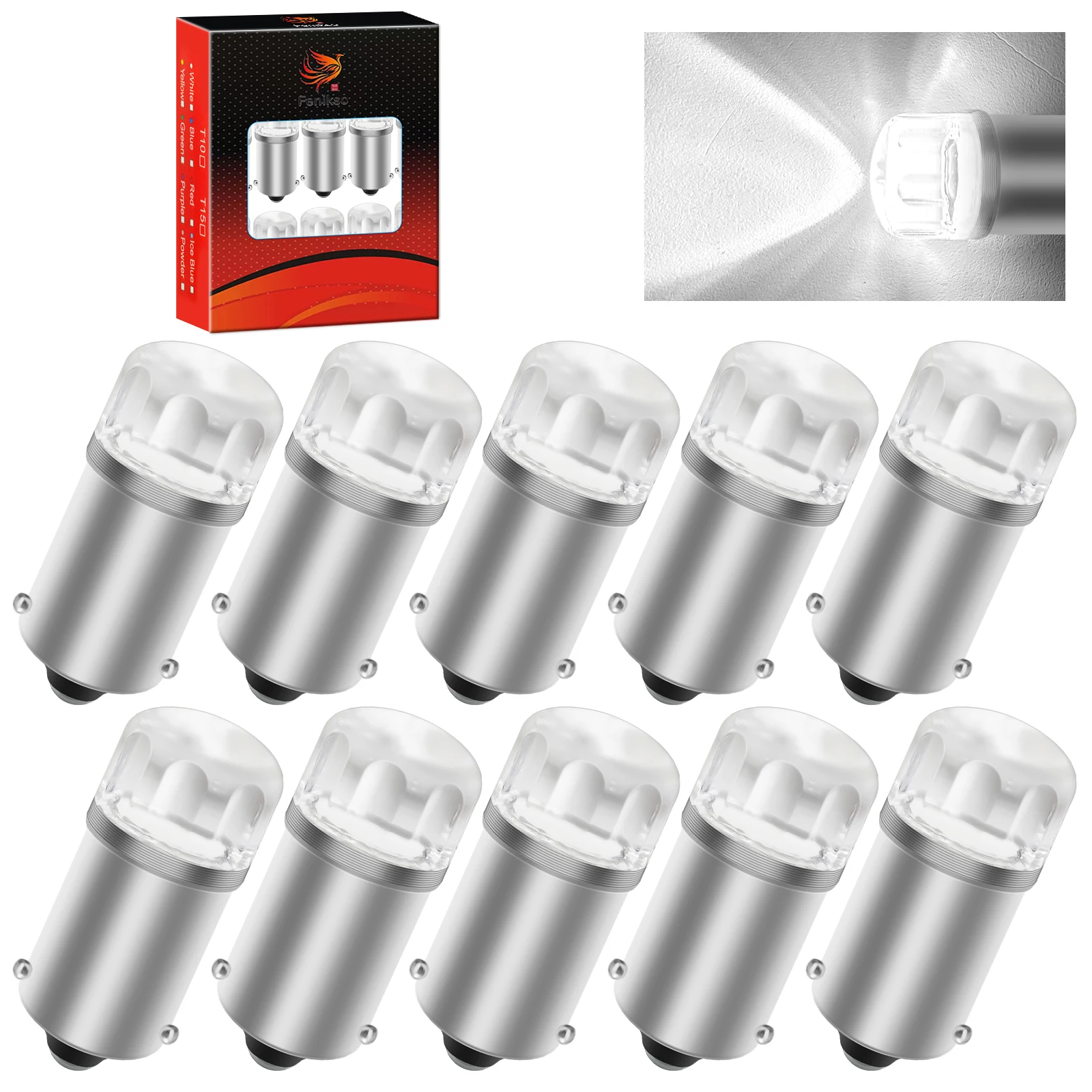 Светодиодные лампы FENIKSO BA9S Автомобильные аксессуары BA9 1895 1891 53 57 6000K белые 10 шт.