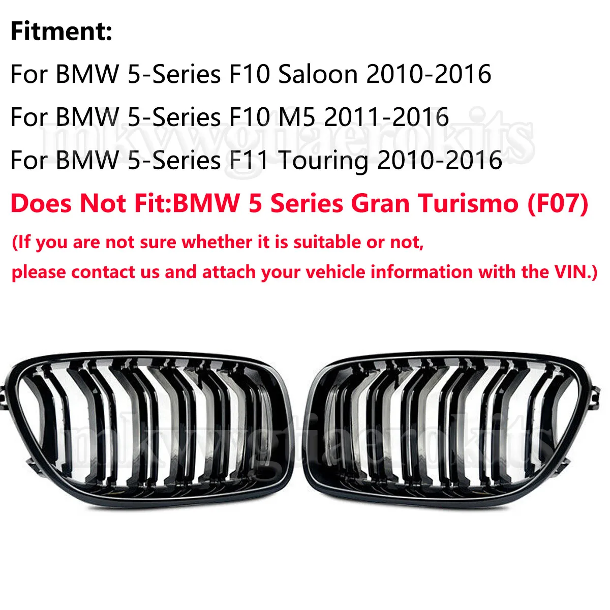 Решетка радиатора (ноздри) Magickit для BMW 5 серии F10 F11 F18 M5 520d 530d 540i 528i 535i 2010-2016 (art.: 3920db3390fd0) - 3920db3390fd0