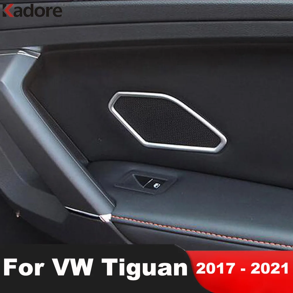 Для Volkswagen VW Tiguan 2017 2018 2019 2020 2021 углеродная Внутренняя дверь аудио крышка динамика
