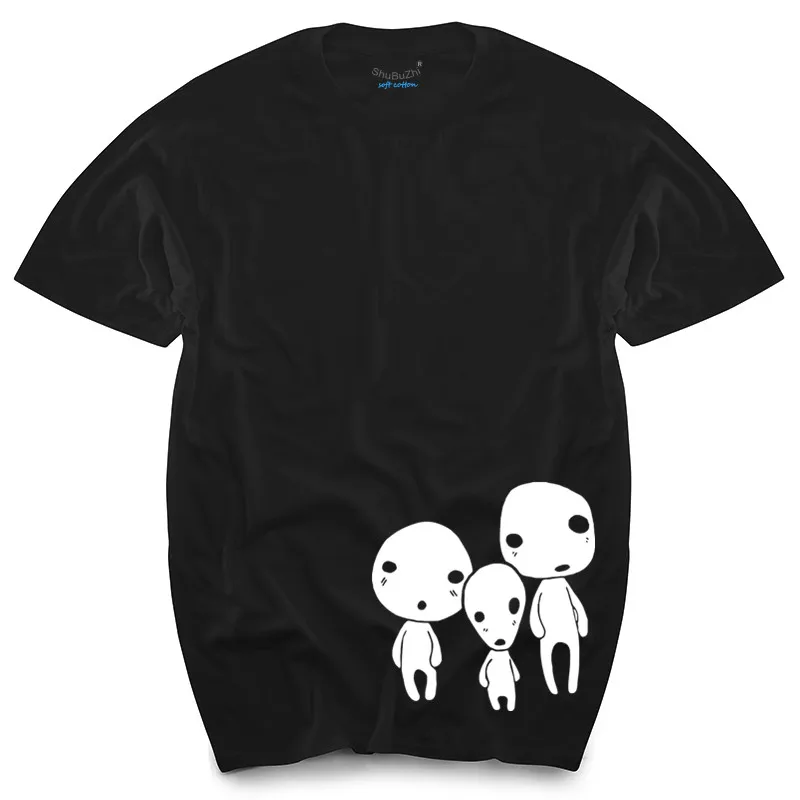 

Mononoke Forest People Family Spirit Kodama Miyazaki black t-shirt men's top tees summer style tops new