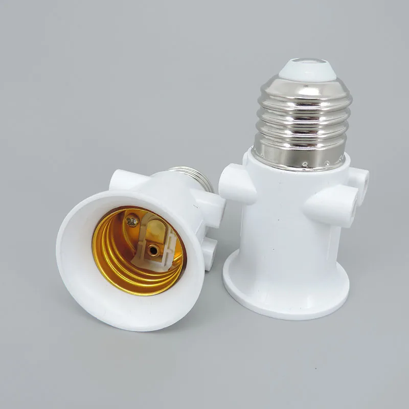 

E27 EU LED White Bulb PBT Lamp Holder Light Socket Used Into 2-pin Plug For Home Studio Photographic Bulb Adapter AC100V 240V 4A