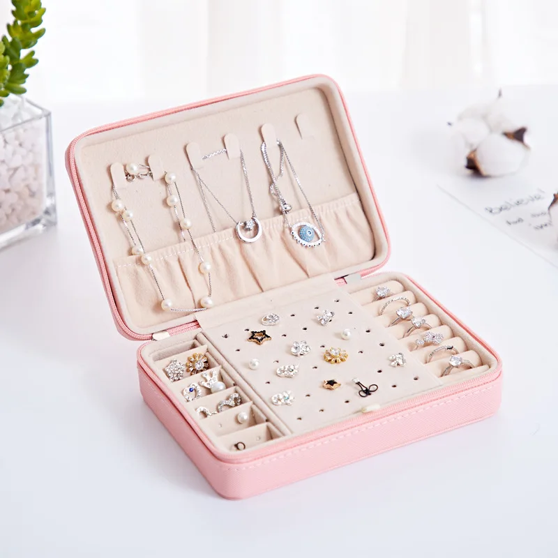 Women Waterproof Jewelry Storage Box Multi-Purpose Earrings Ring Necklace Organizer Travel Accessories Jewelers Arrange Supplie