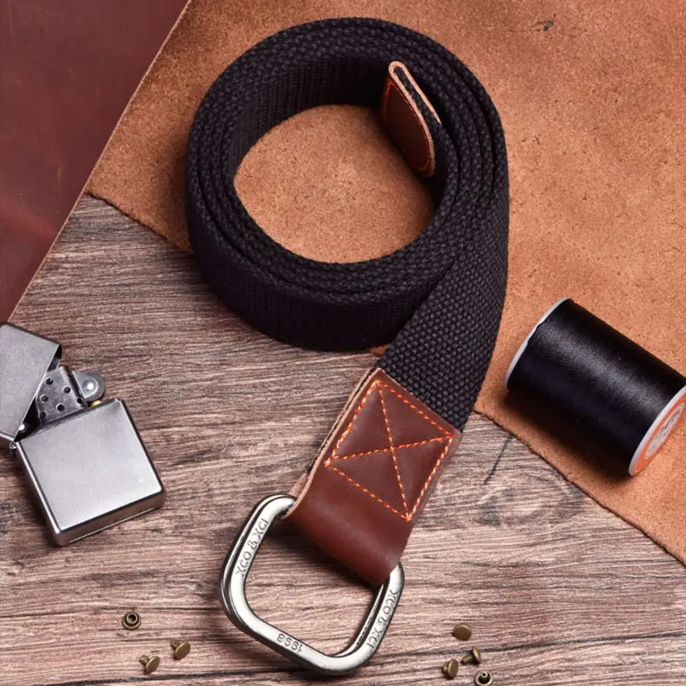 

Canvas Belt Double Ring Vintage Belt Youthful Outdoor Sport Canvas Belt for Men Women Double Ring Buckle Versatile for Jeans