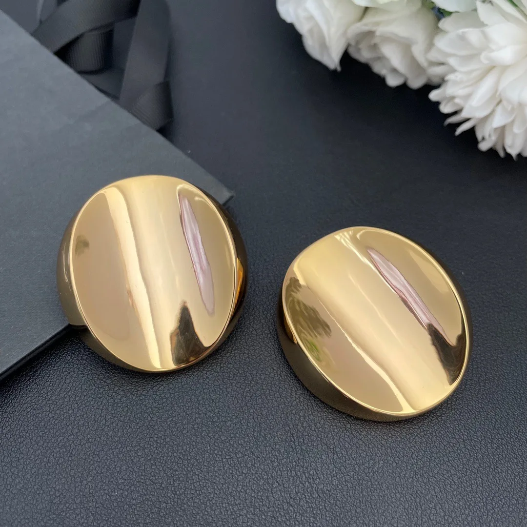 Серьги модные легкие роскошные ретро эллиптические геометрические зажимы для