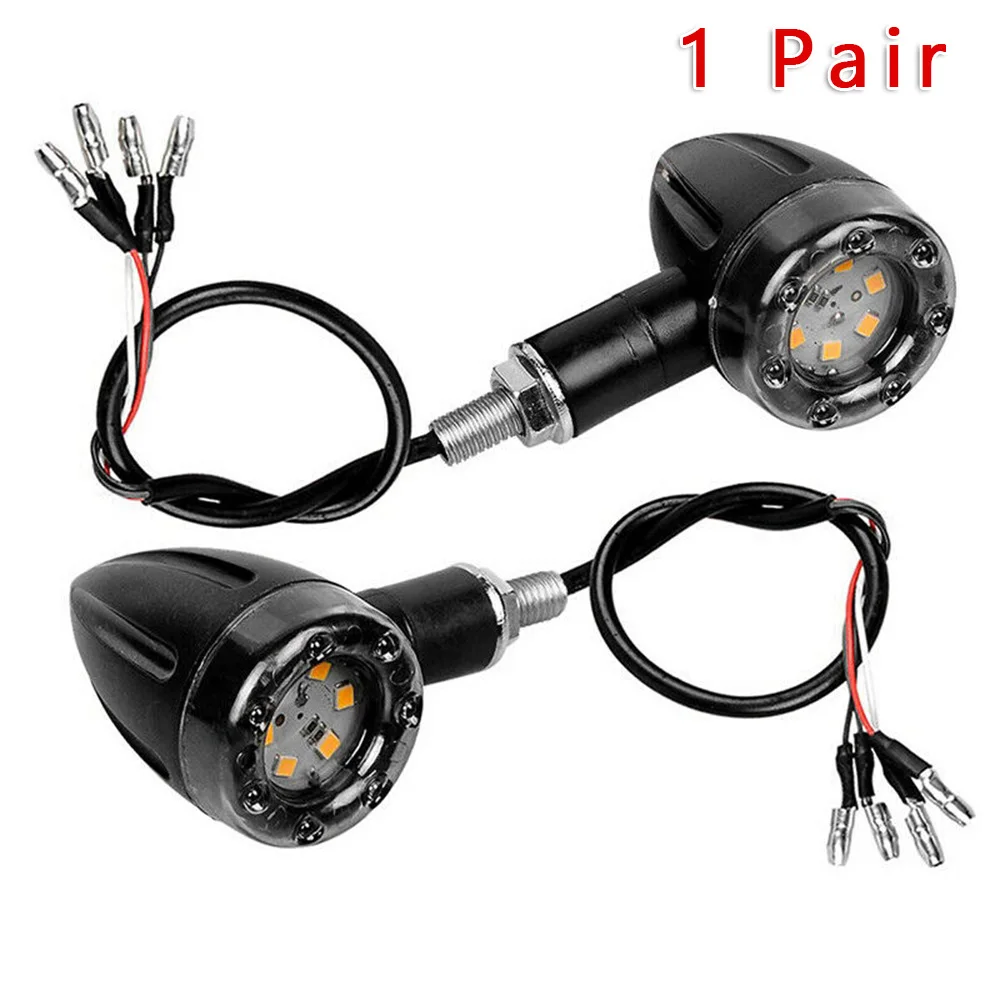

2pcs Turn Signal lamp Accessories LED Motorcycle PC Lens Part Replacement Running Tail Light 12V For Bobber Cafe