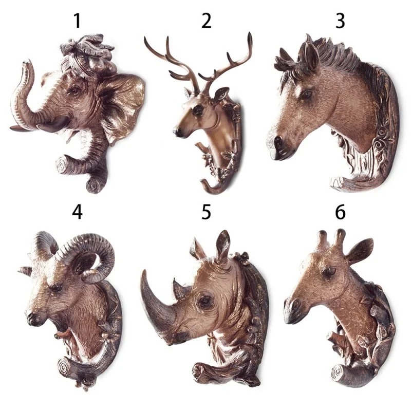 

Resin Clothes Hat Hook Animal Hooks Wall Hanger Storage Rack Bag Holder Deer Head Antlers Punch-free Nordic