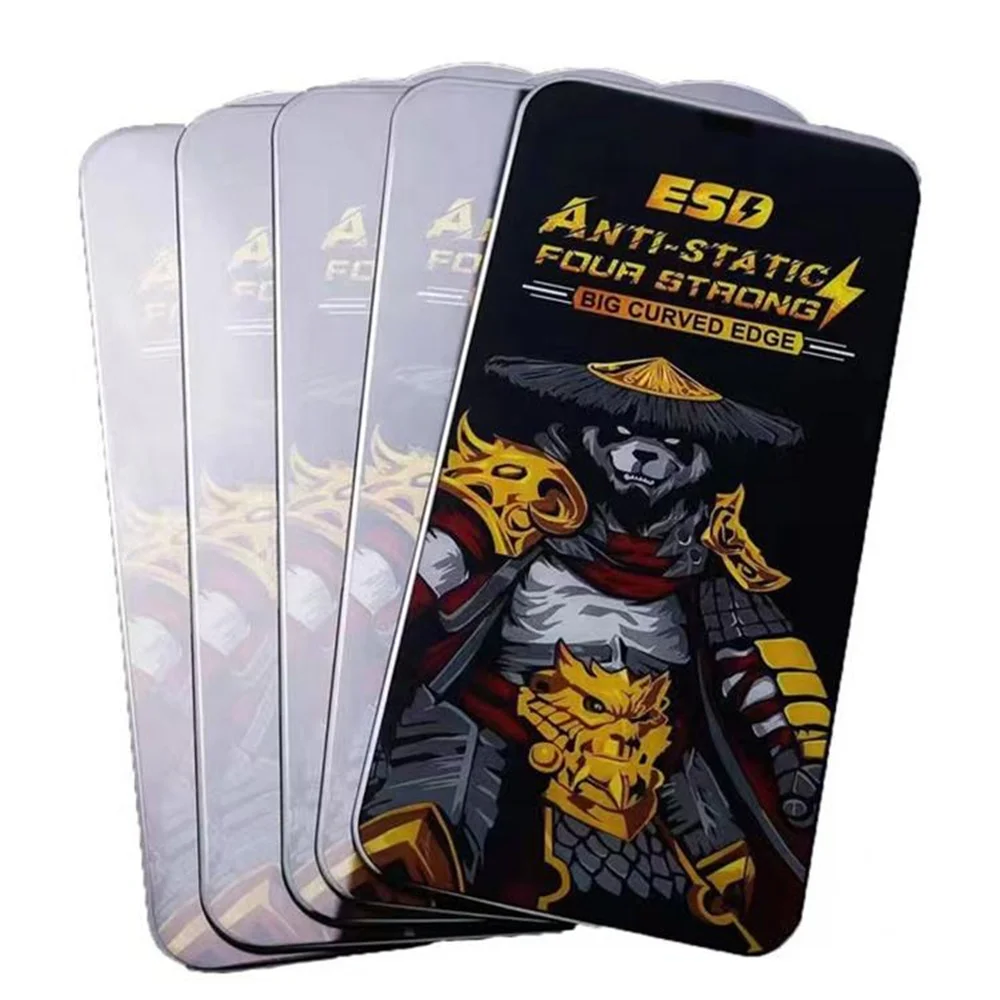 10pcs ESD ANTI-STATIC Tempered Glass Screen Protector Film Big Curved For iPhone 14 13 12 11 Pro Max 7 8 Plus x xs xr max