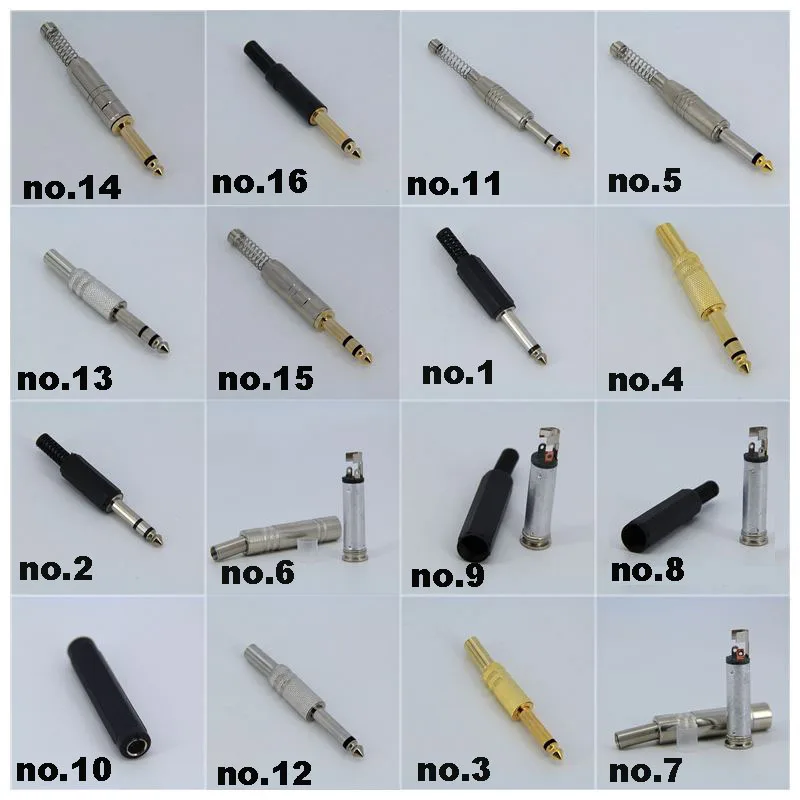 6 35 мм 5 аудио мужской женский моно стерео разъем для пайки позолоченный металл 2