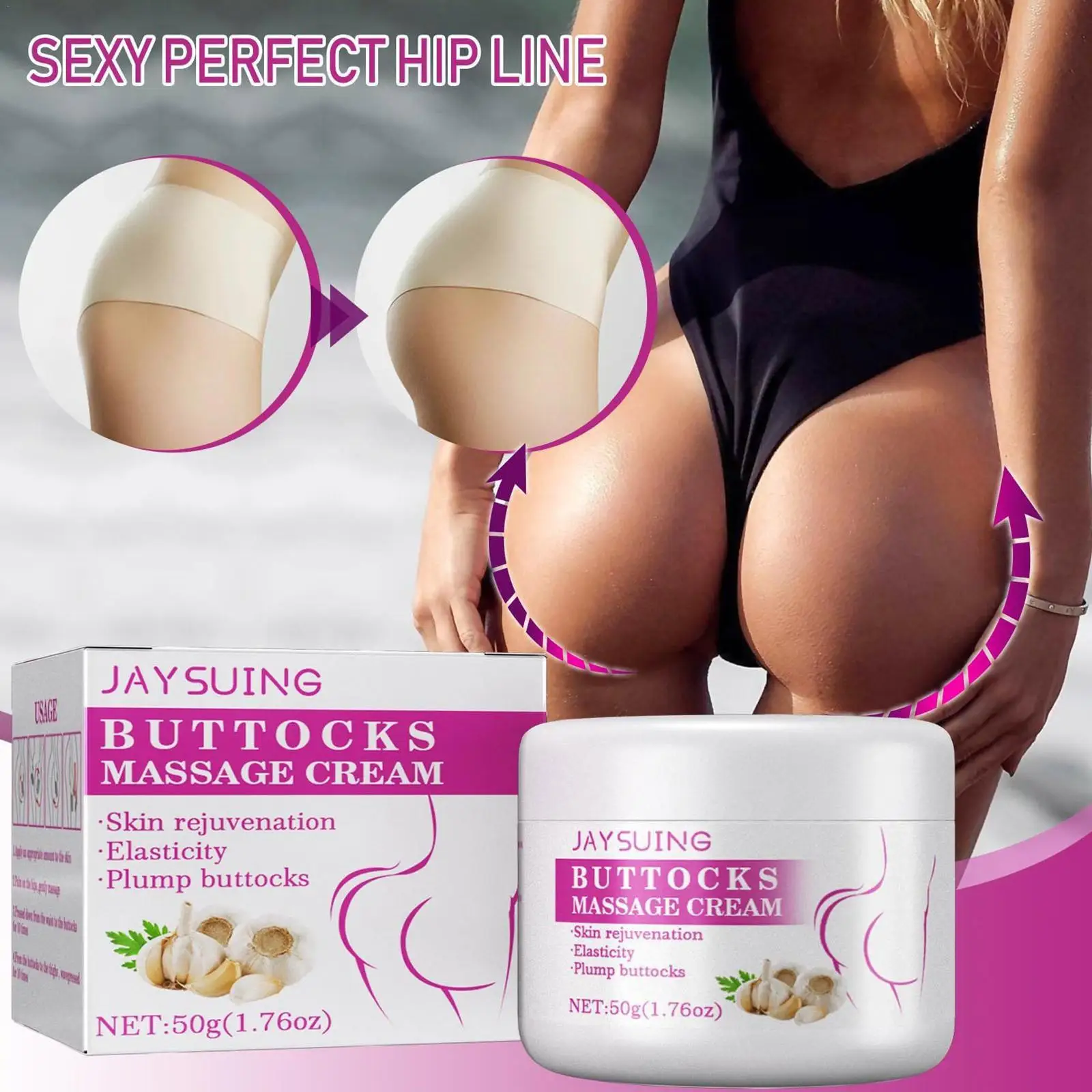 

50G Natural Buttock Enlargement Cream Sexy Hip Butt Enlarger Enhancement Lift Up Enlarge Butt Plant Extract Effective Body Care