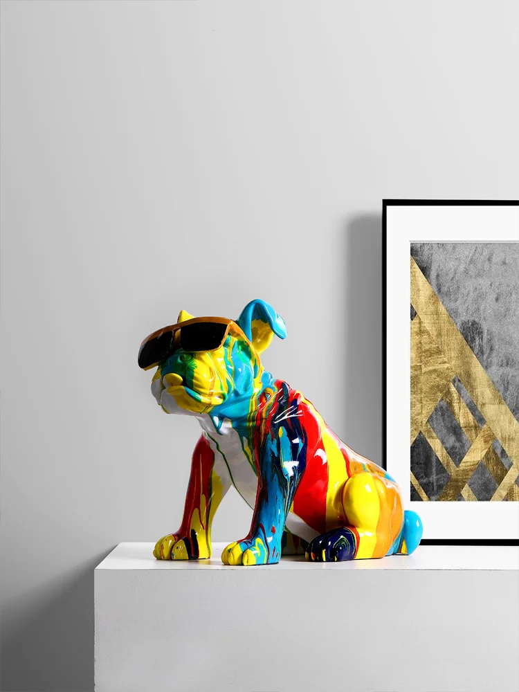 

Современные роскошные художественные украшения в виде бульдога, керамические большие скандинавские напольные брызги, аксессуары для дома,...