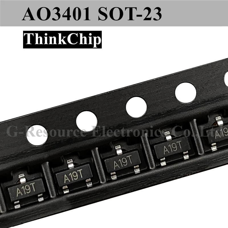 (100 шт.) AO3401 A19T SOT-23 3401 SMD полевой эффект транзистор P-Channel MOS-FET новый оригинальный (100 шт.) AO3401 A19T SOT-23 3401 SMD полевой эффект транзистор P-Channel MOS-FET новый оригинальный