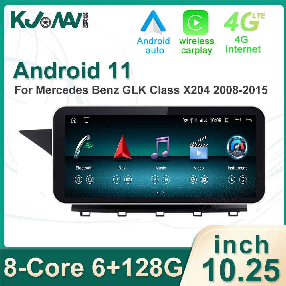 

10.25" IPS Android 11 Carplay Auto Multimedia-Player Auto Navigation Bluetooth For Mercedes Benz GLK Klasse X204 2008-2015