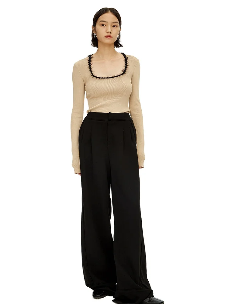 

2022 Ladies Fashion Shirts Wool Knit Stretch Corset Women T-Shirts y2k Clothes New High Quality Long Sleeve Tops Pullovers traf