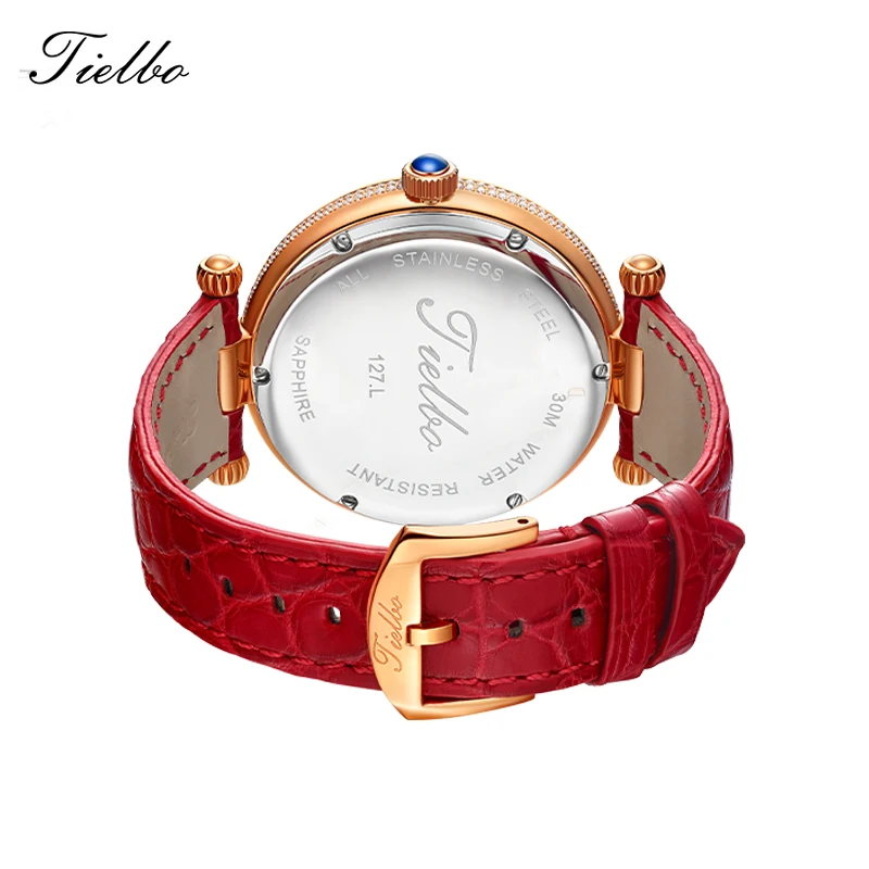 TIELBO Аутентичные швейцарские кварцевые часы для женщин водонепроницаемые