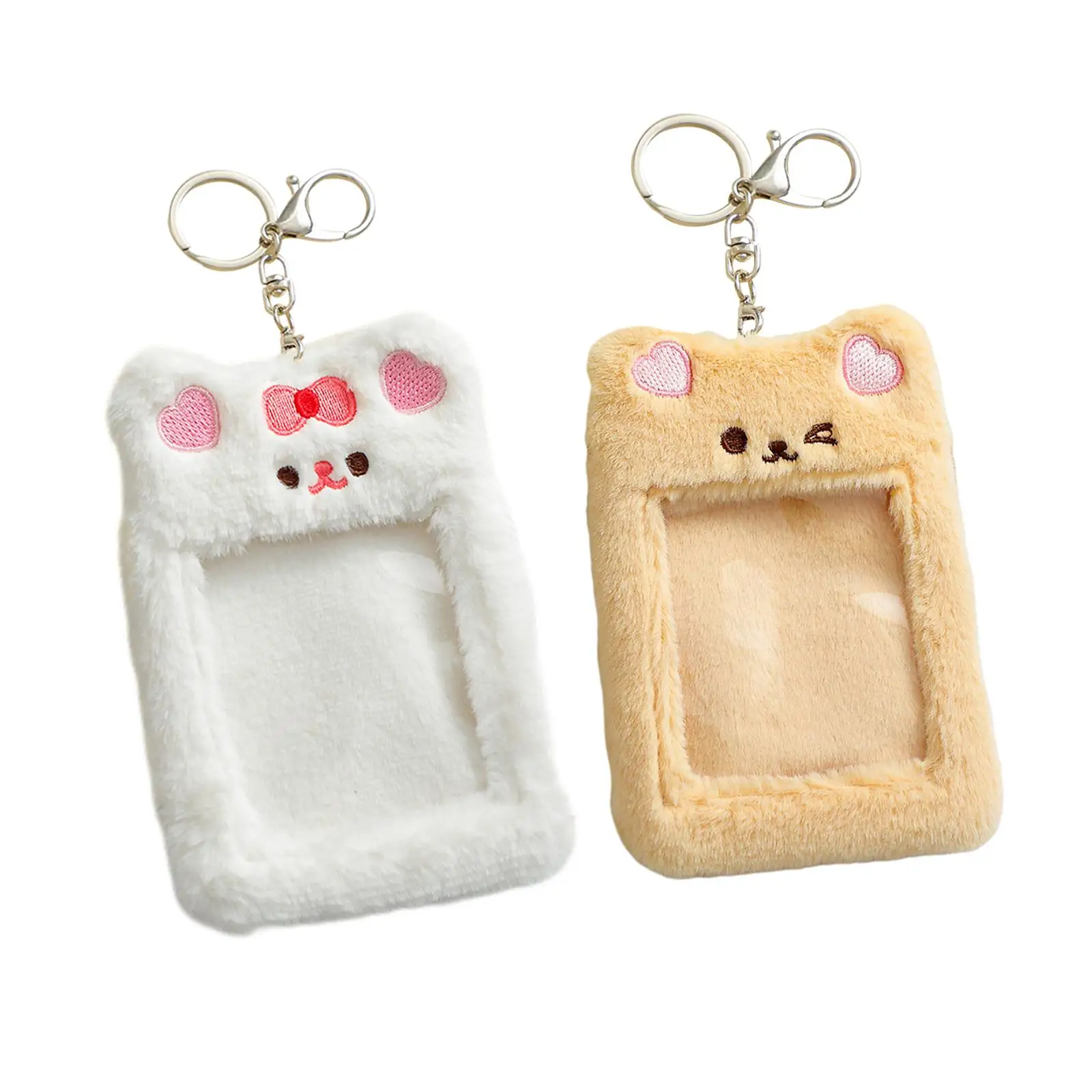 

Плюшевый держатель для фотостудии портативный кулон Декор фото ID карты Обложка для женщин банковские карты