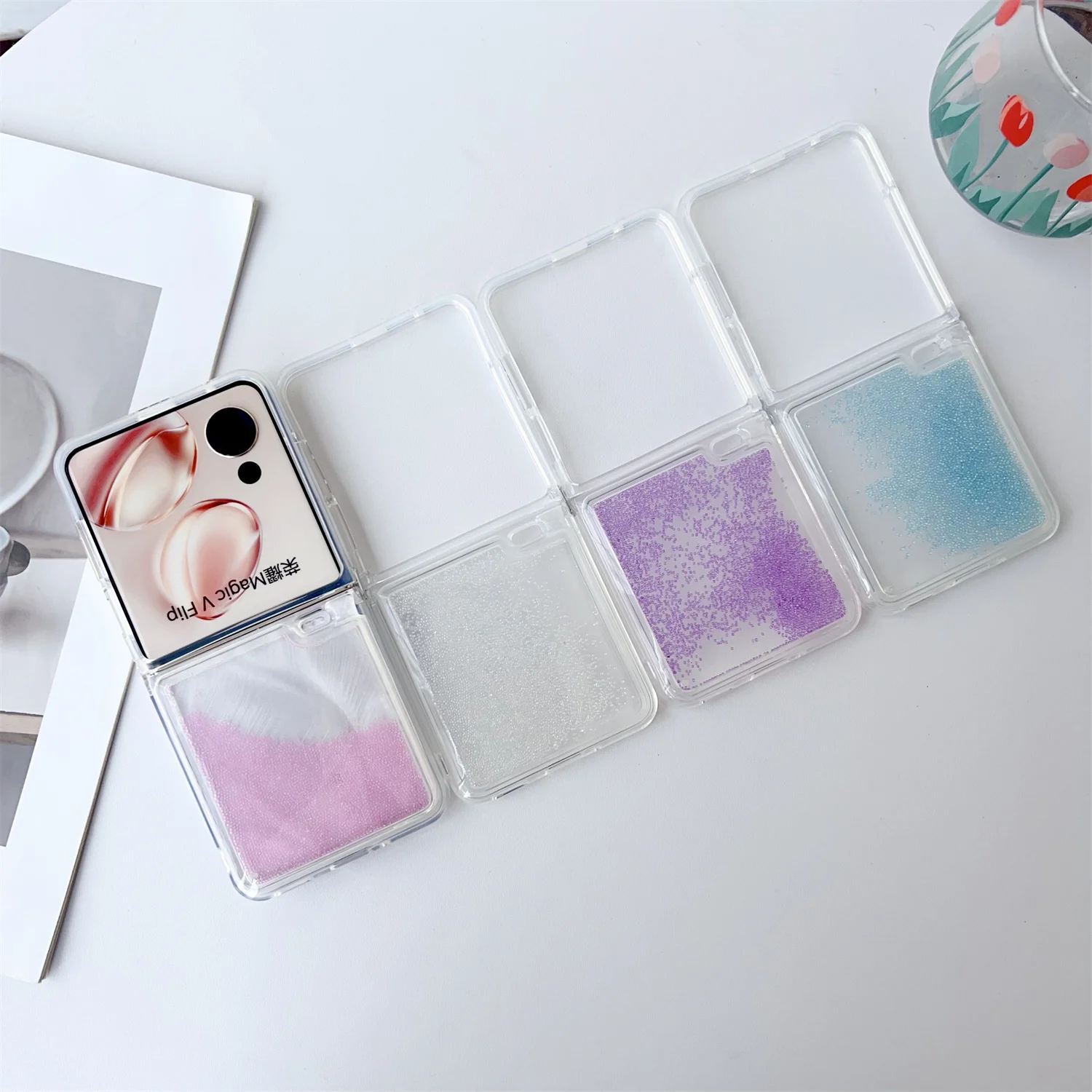 Красочные декомпрессионные бусины чехол с быстрым зыбучим песком для Honor Magic V